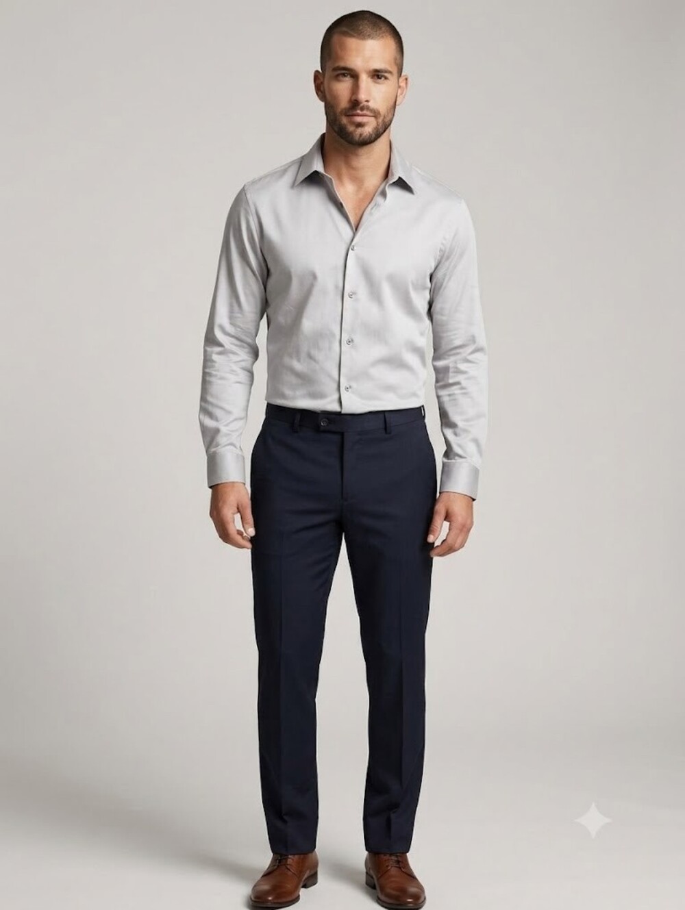 Calvin Klein Slim Fit Non-Iron Dress Shirt - Light Gray